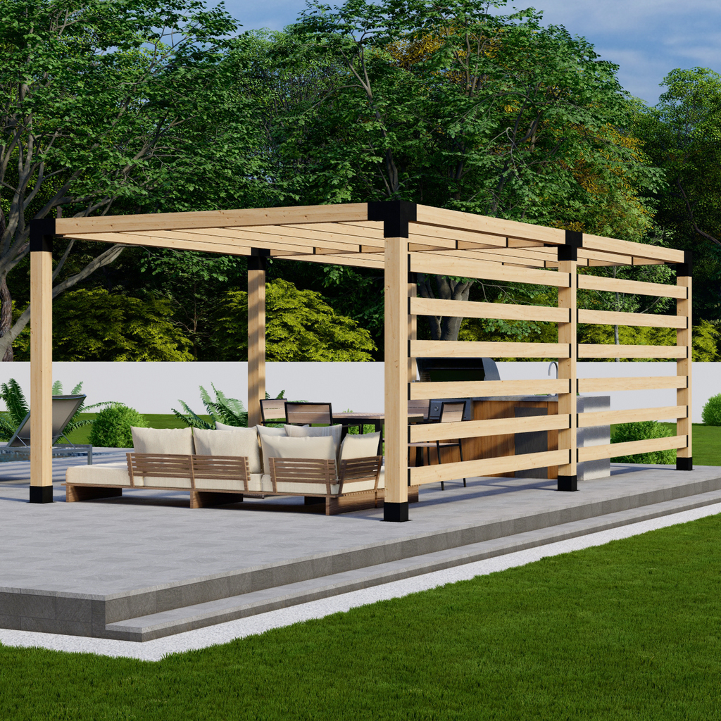 Bracket Kit for a Wood & Metal Pergola With Roof