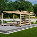 Bracket Kit for a Wood & Metal Pergola With Roof