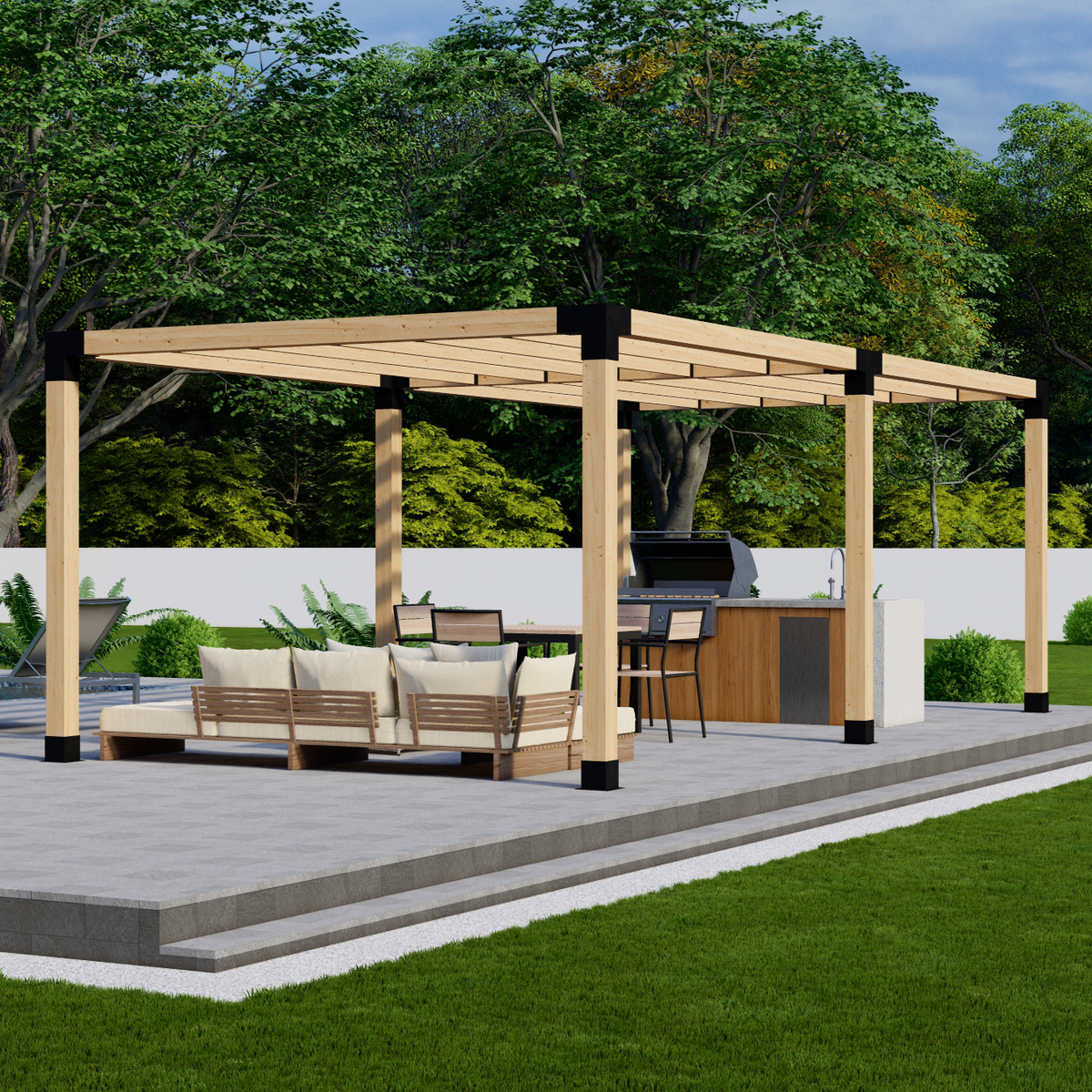 Modern Slatted Pergola Kit