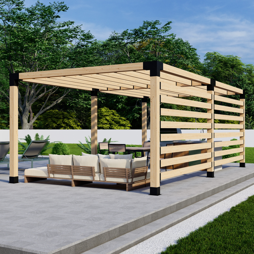 Bracket Kit for a Wood & Steel Pergola With Roof