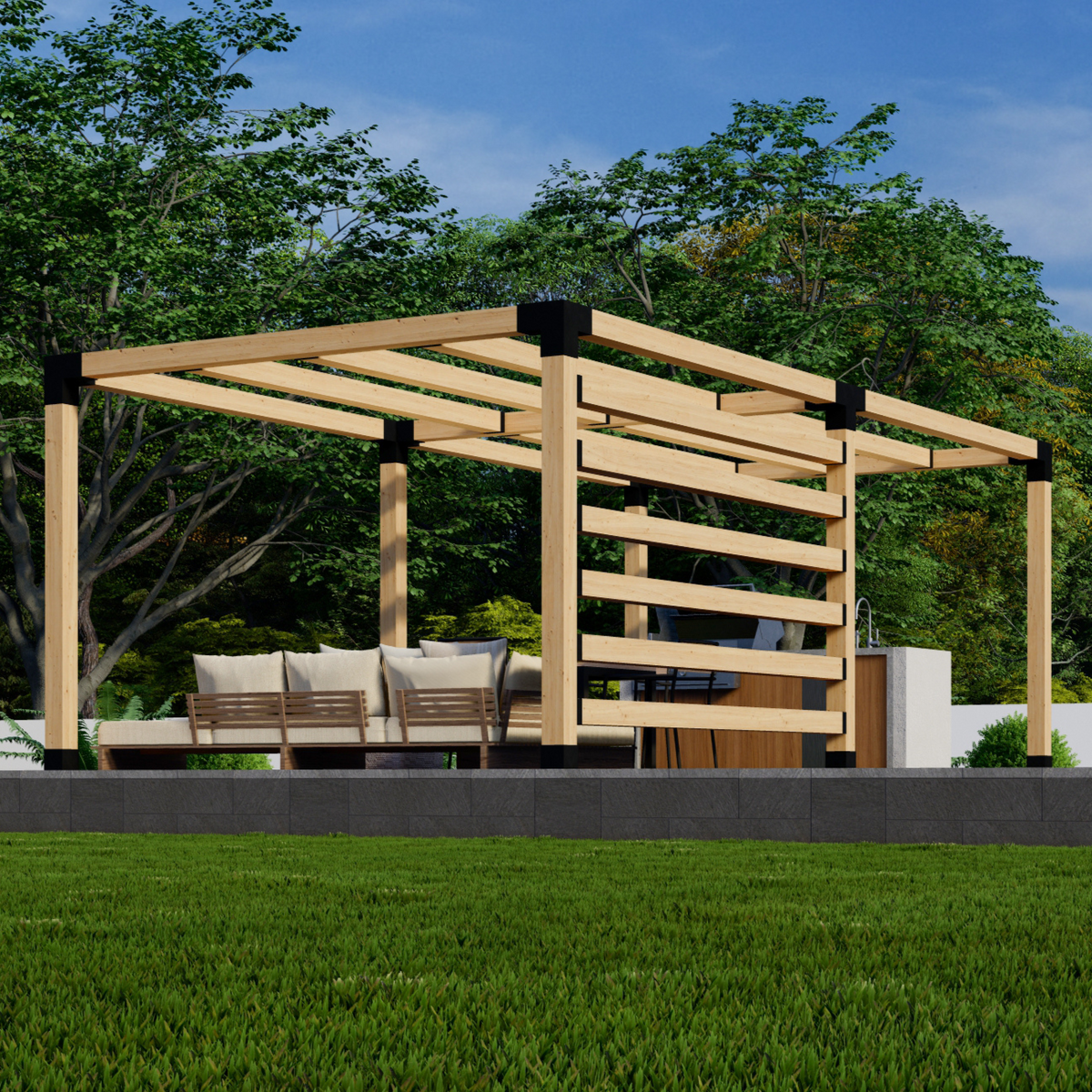 DIY Kit for Building a Pergola in the Backyard