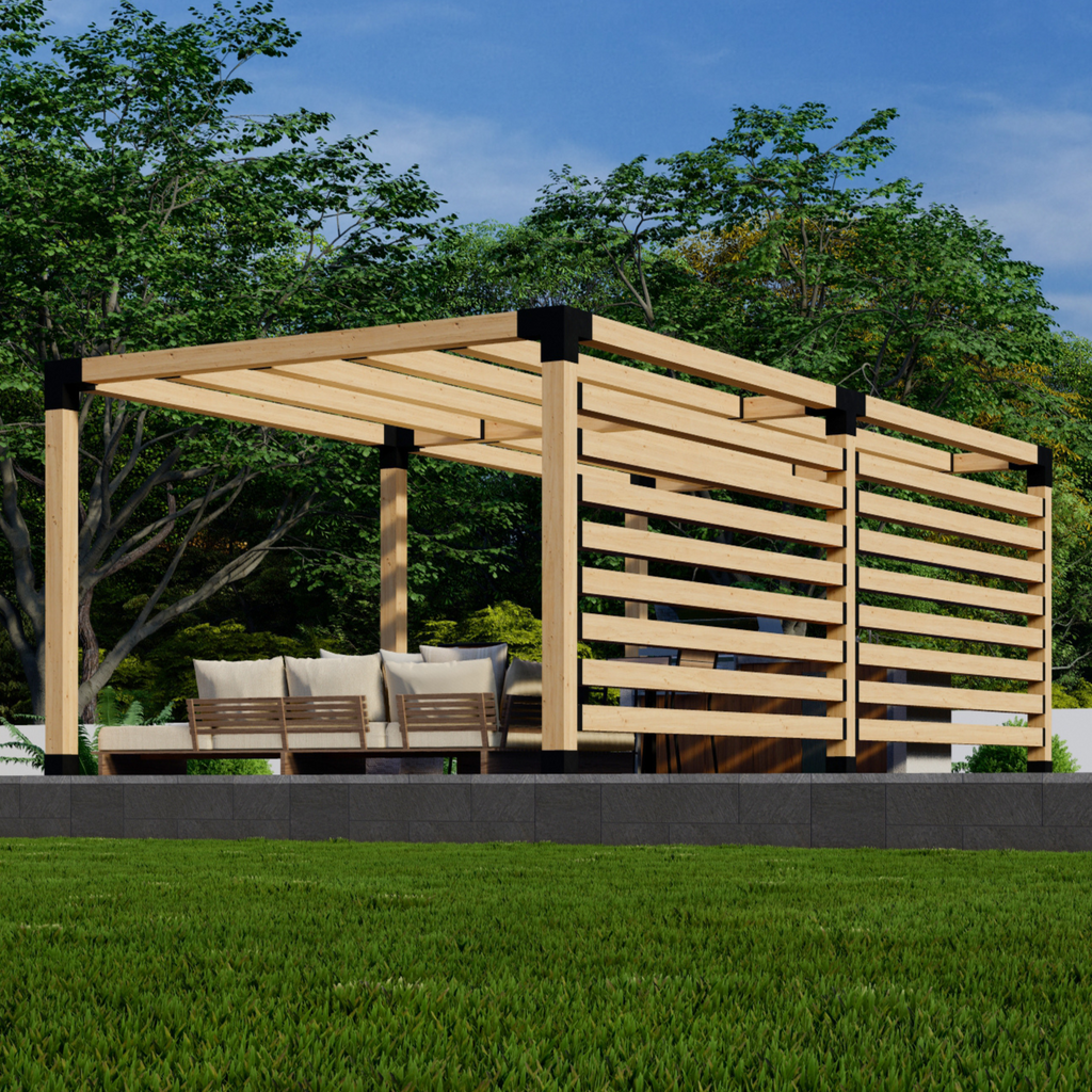 Kit for a Pergola With Side Walls and Roof