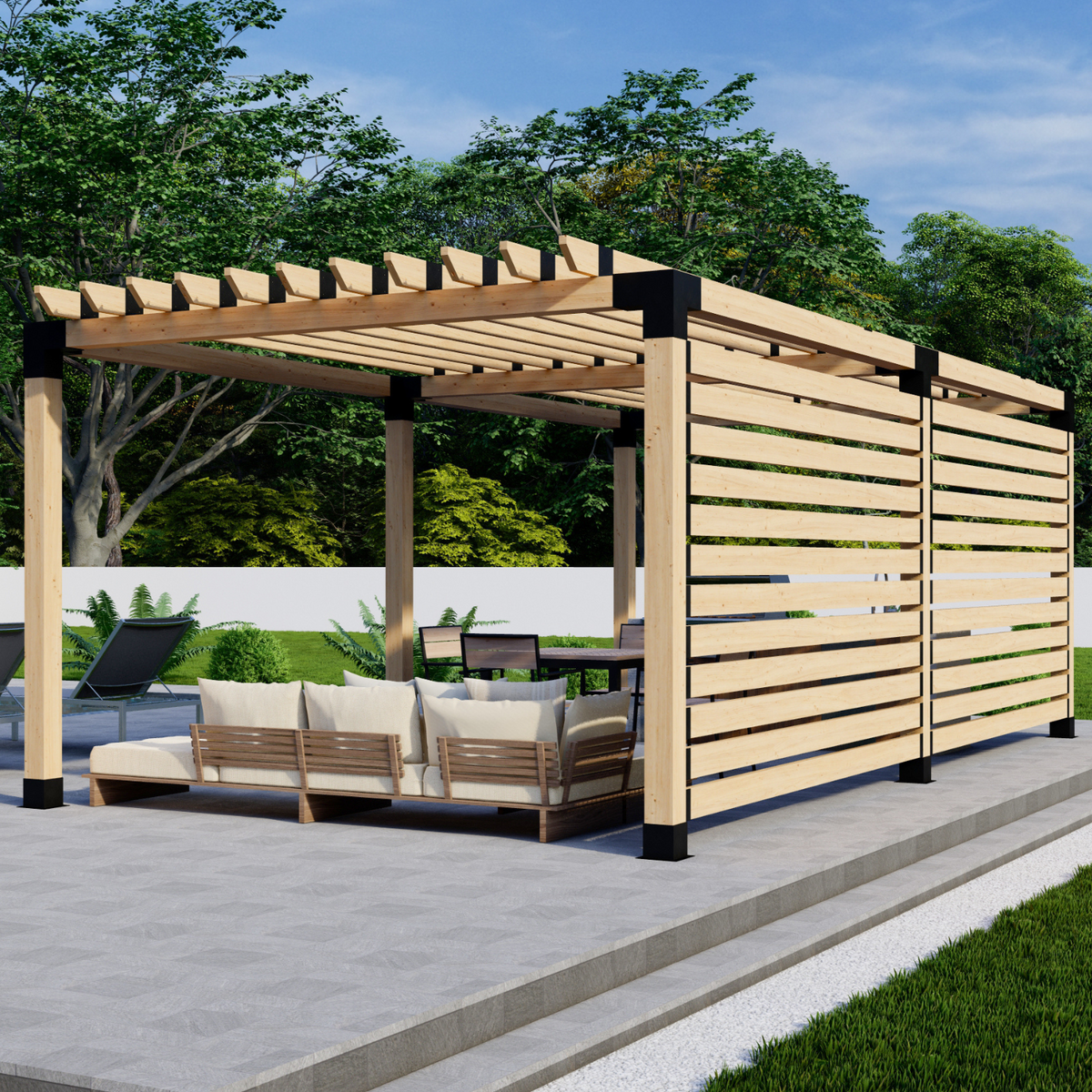 DIY Kit w/ All Metal Pergola Parts to Build a Freestanding Pergola