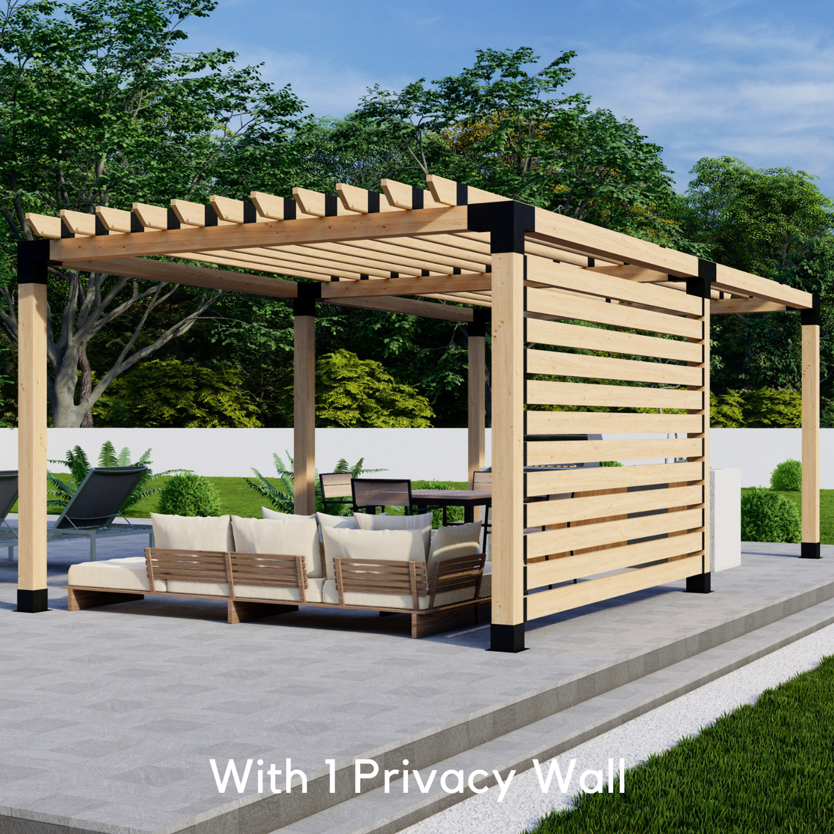 Brackets & Hardware for a Wooden Pergola Kit With Roof