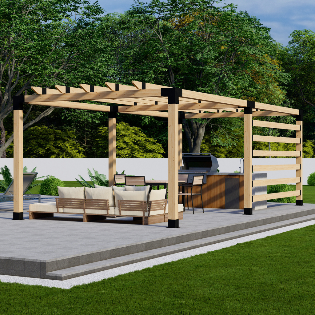 Kit for a Free-Standing Pergola Next to House or in Yard