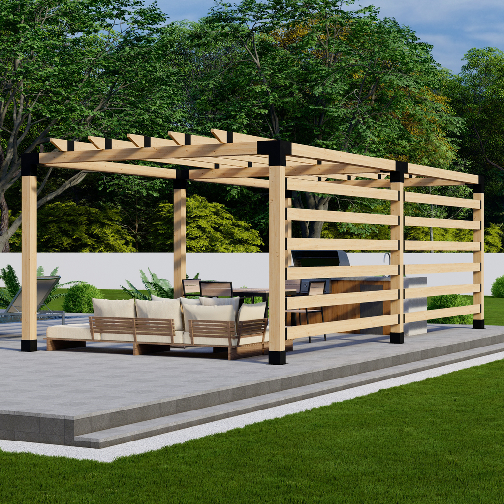Bracket Kit for a Homemade Pergola With Roof