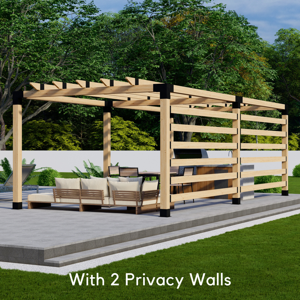Kit for a Free-Standing Pergola Next to House or in Yard