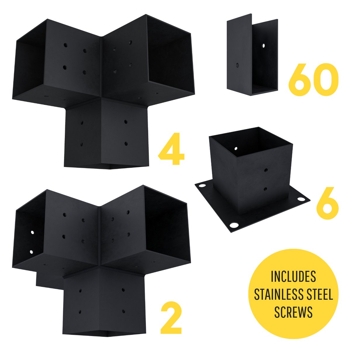 Bracket Kit for Building a Wood Backyard Pergola