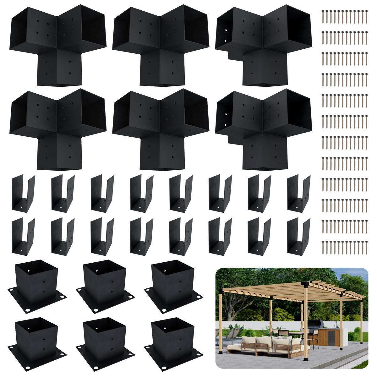 Kit de pergola autoportante 10x13 avec toit