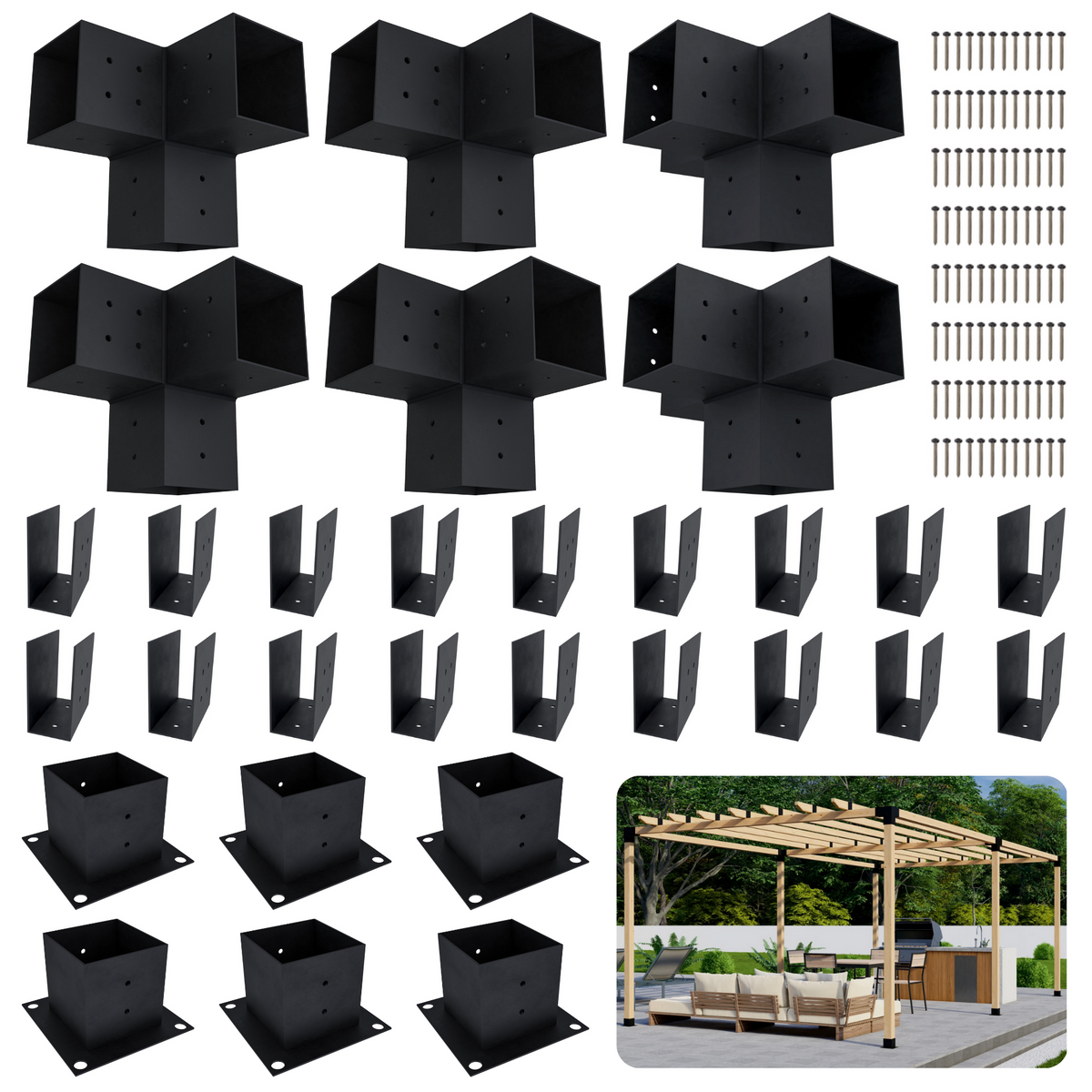 Kit de pergola autoportante 22x10 avec toit