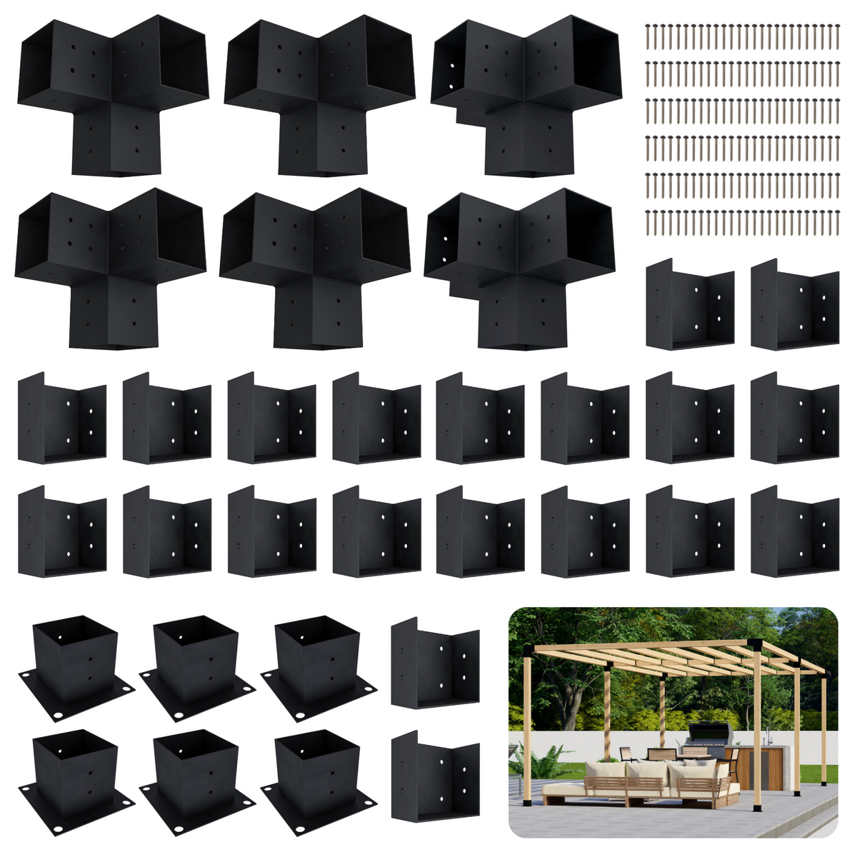Kit de pergola autoportante 15x10 avec toit