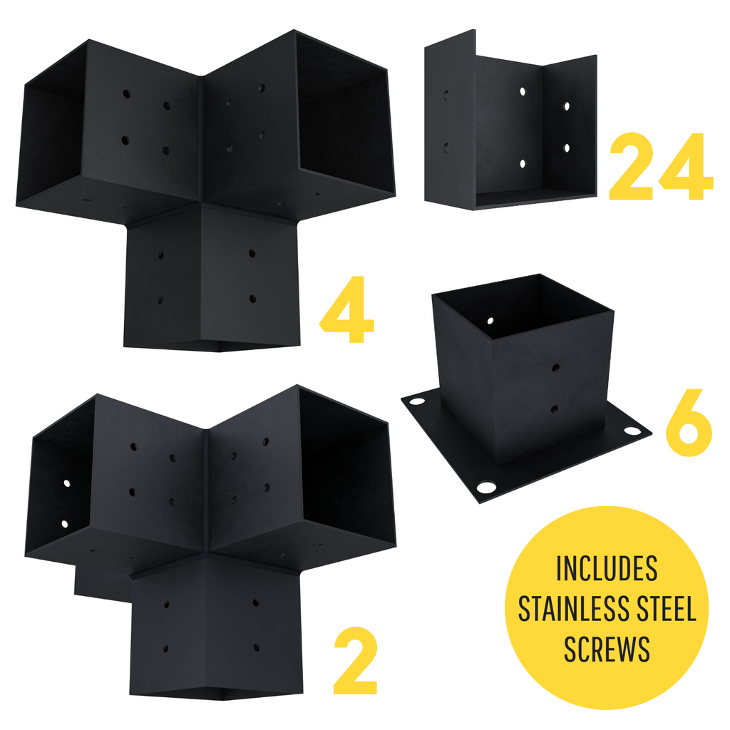 Bracket Kit for Building a Wood Modern Pergola