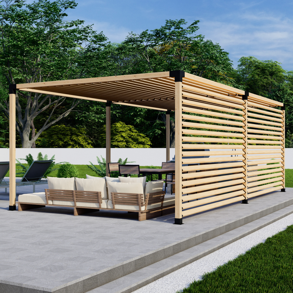 Kit for a Pergola With Roof and Sides
