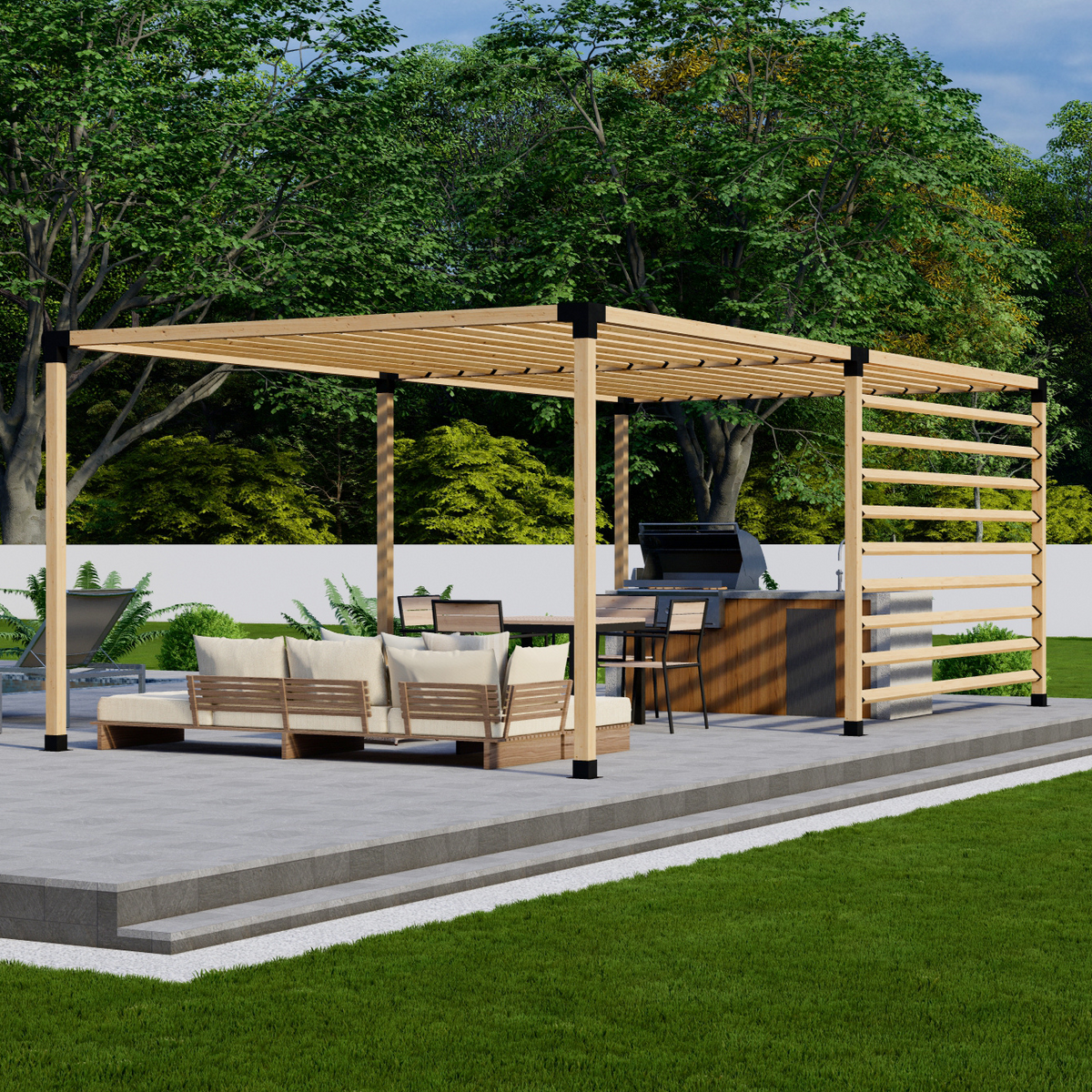 Bracket Kit for a Wood Pergola With Covered Roof
