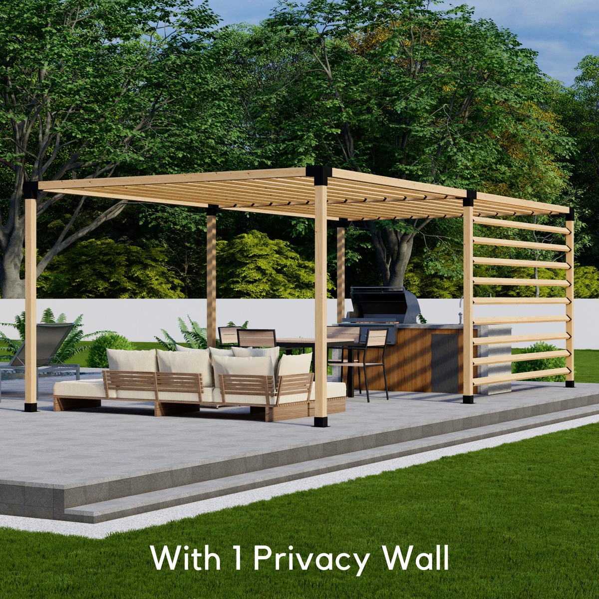 Kit for a Pergola With Angled Slats