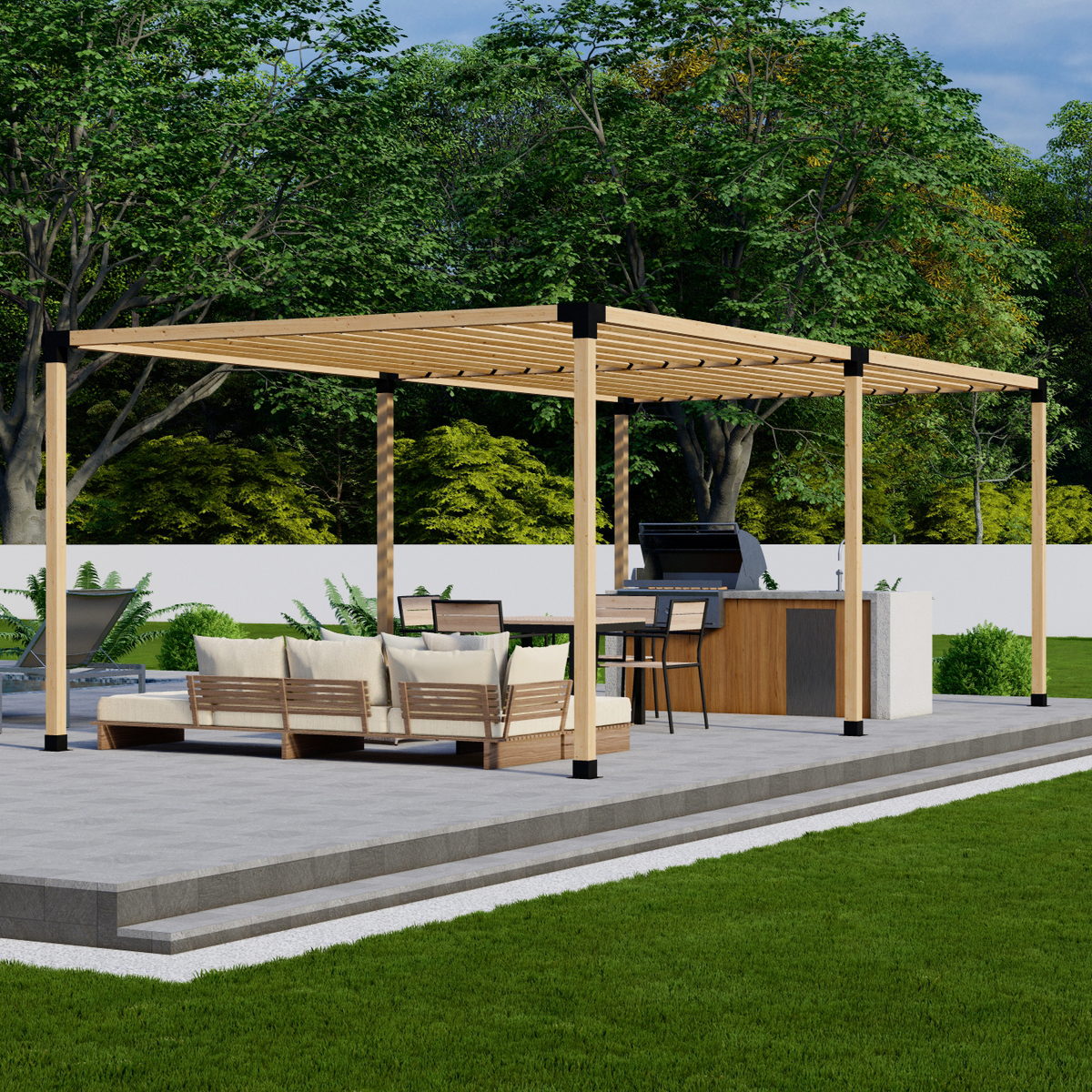 Kit for a Pergola With Angled Slats