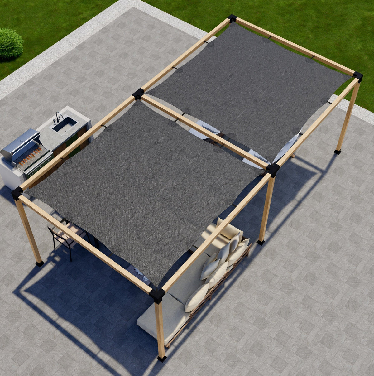 8 x 18 Pergola with Canopies