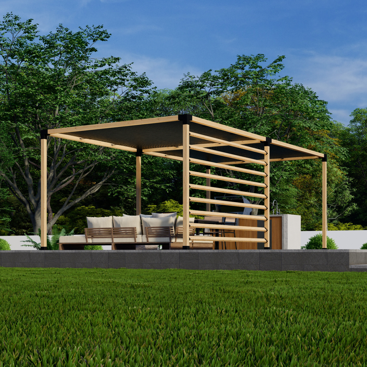 Easy Pergola Kit for a Free-Standing or Wall-Mounted Pergola
