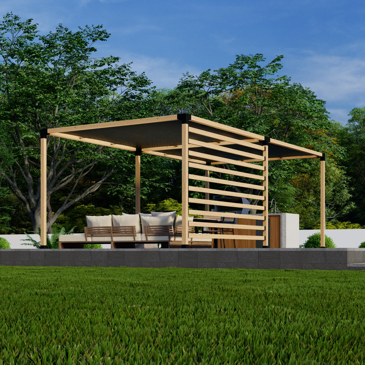 Canvas-Top Pergola Kit