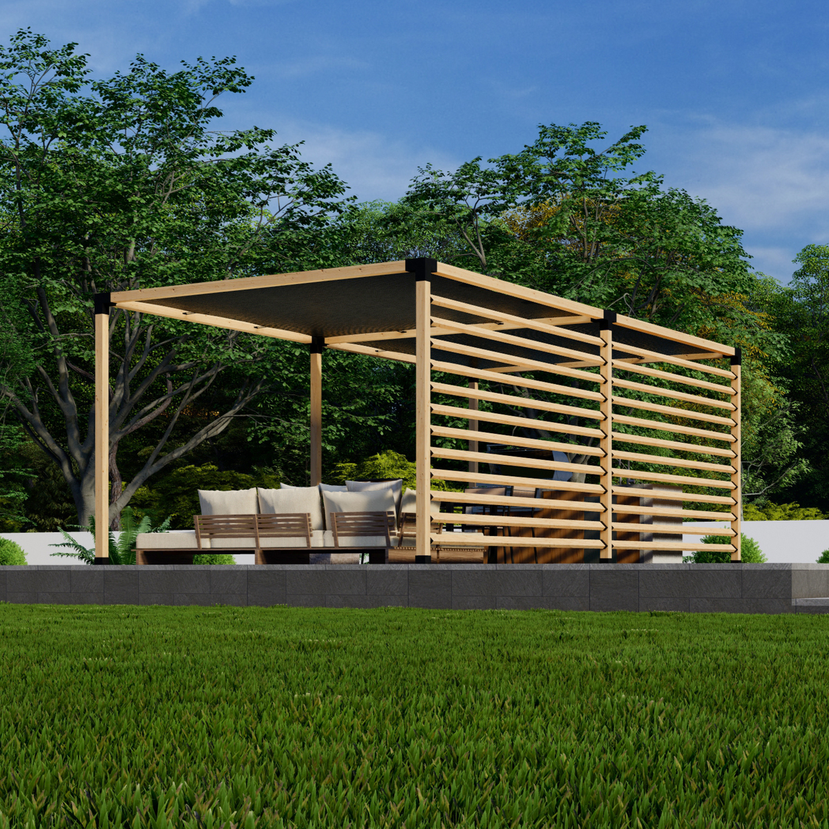 Kit for a Pergola w/ Canvas Pergola Canopies