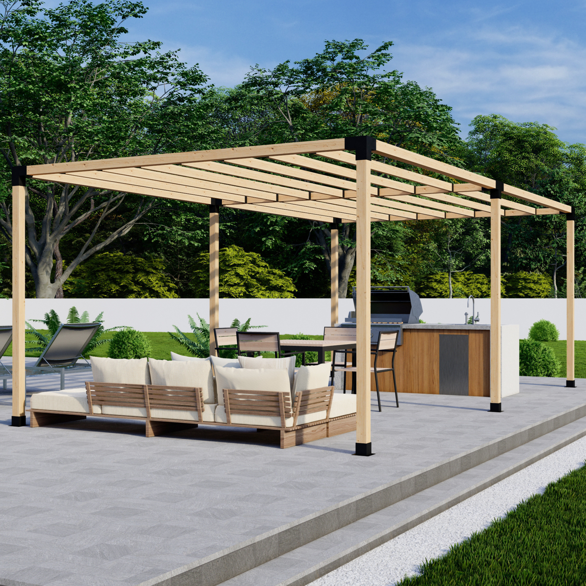 Kit de pergola autoportante 24x10 avec toit