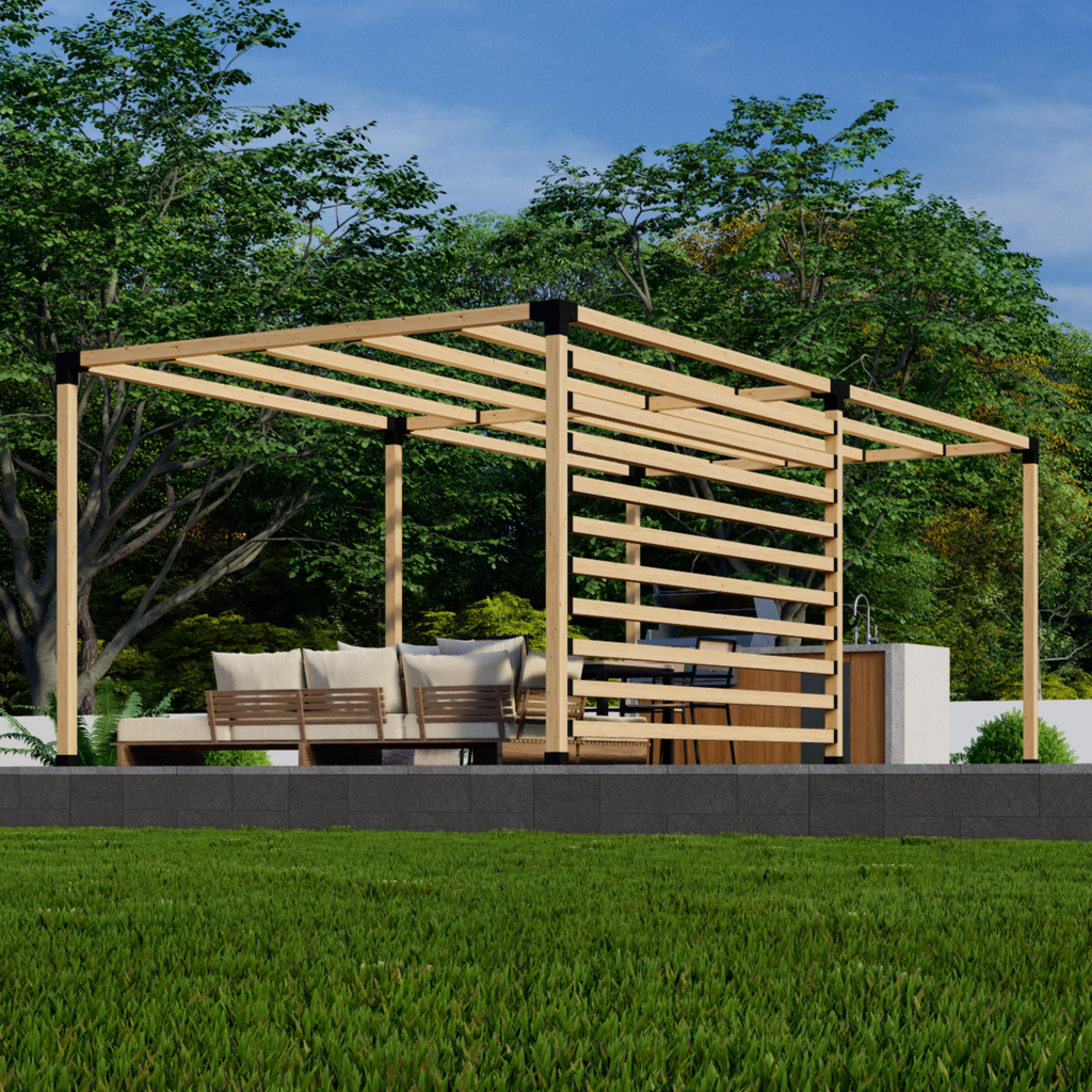 Kit for Building a Pergola Over Patio