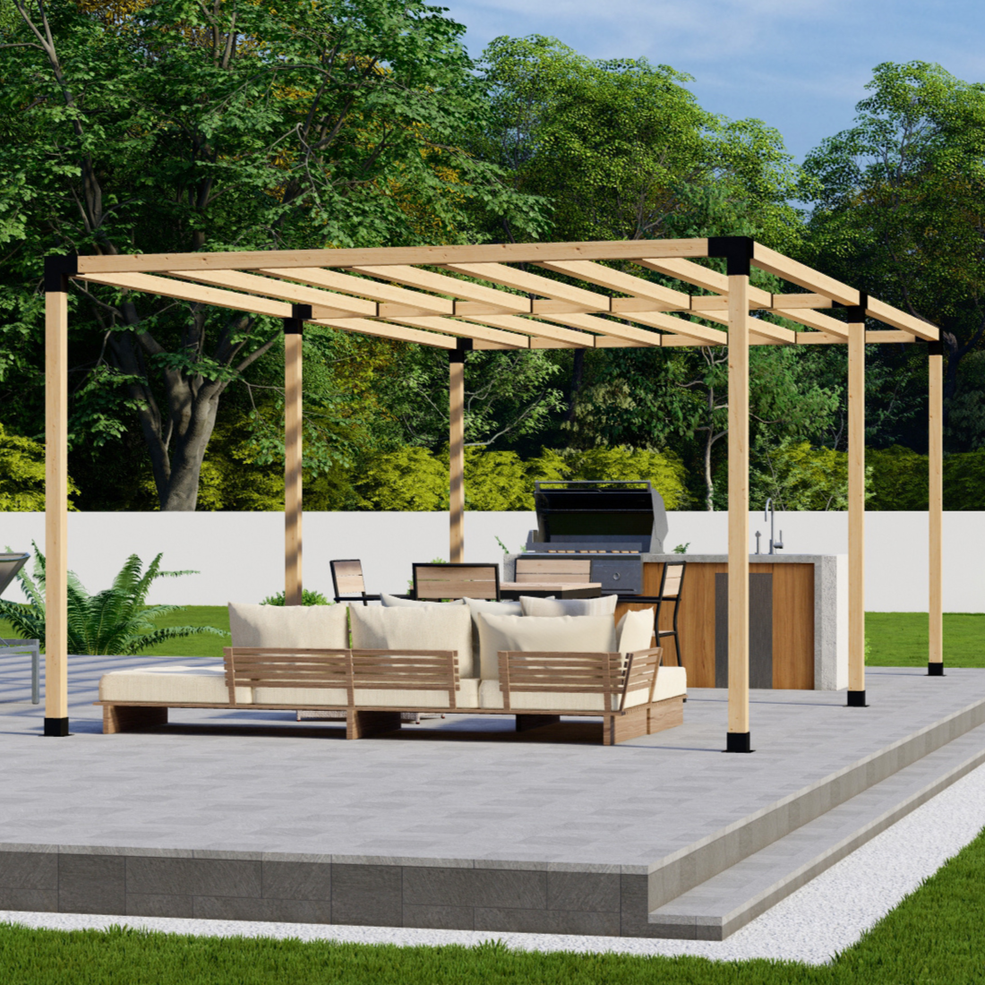 Bracket Kit for Building a Wood Modern Pergola