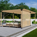 Kit for a Free-Standing Pergola With Wall