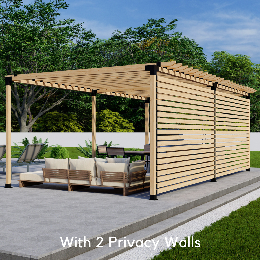 Kit for a Free-Standing Pergola With Wall