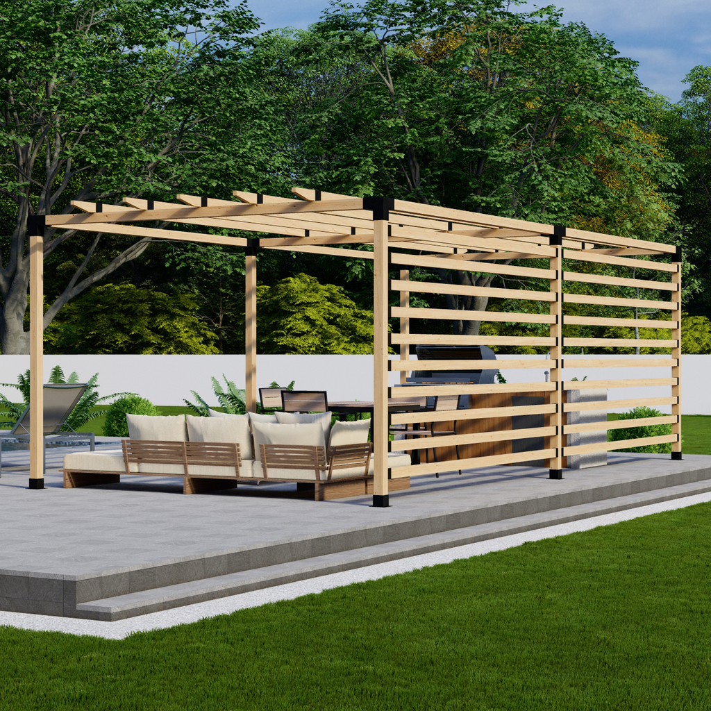 Kit for a Patio or Garden Pergola With Roof