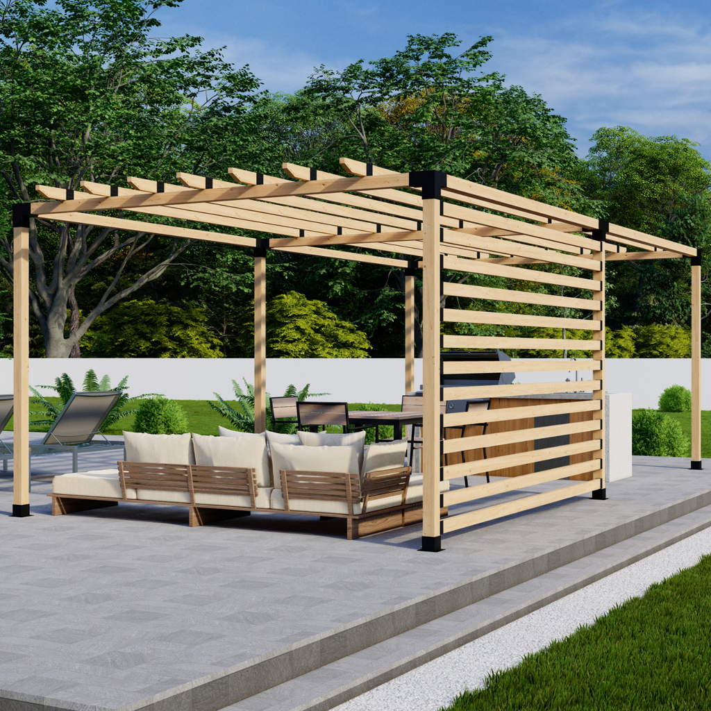Kit for a Pergola With Lattice Wall