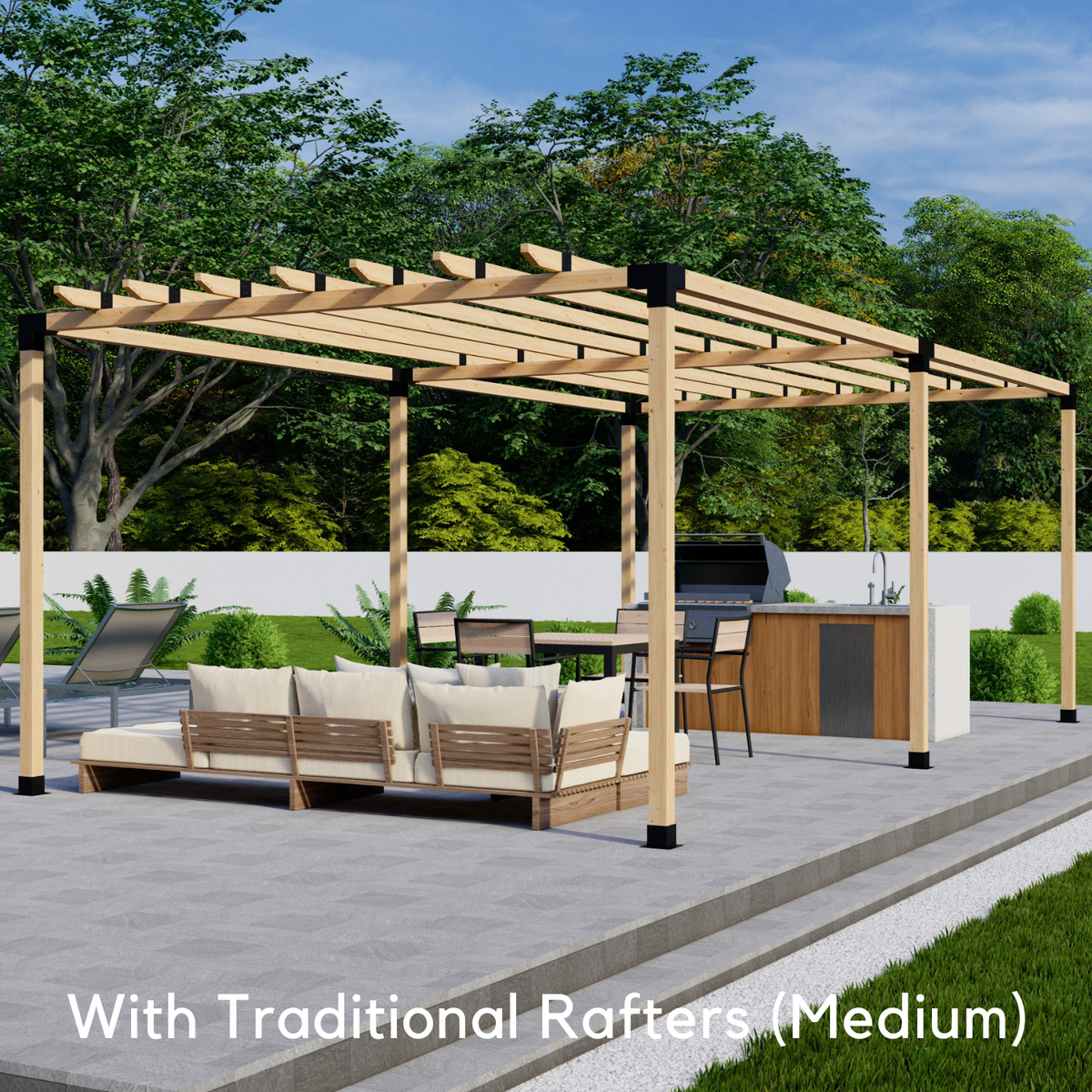 DIY Pergola Frame Kit w/ Brackets for Pergola Posts