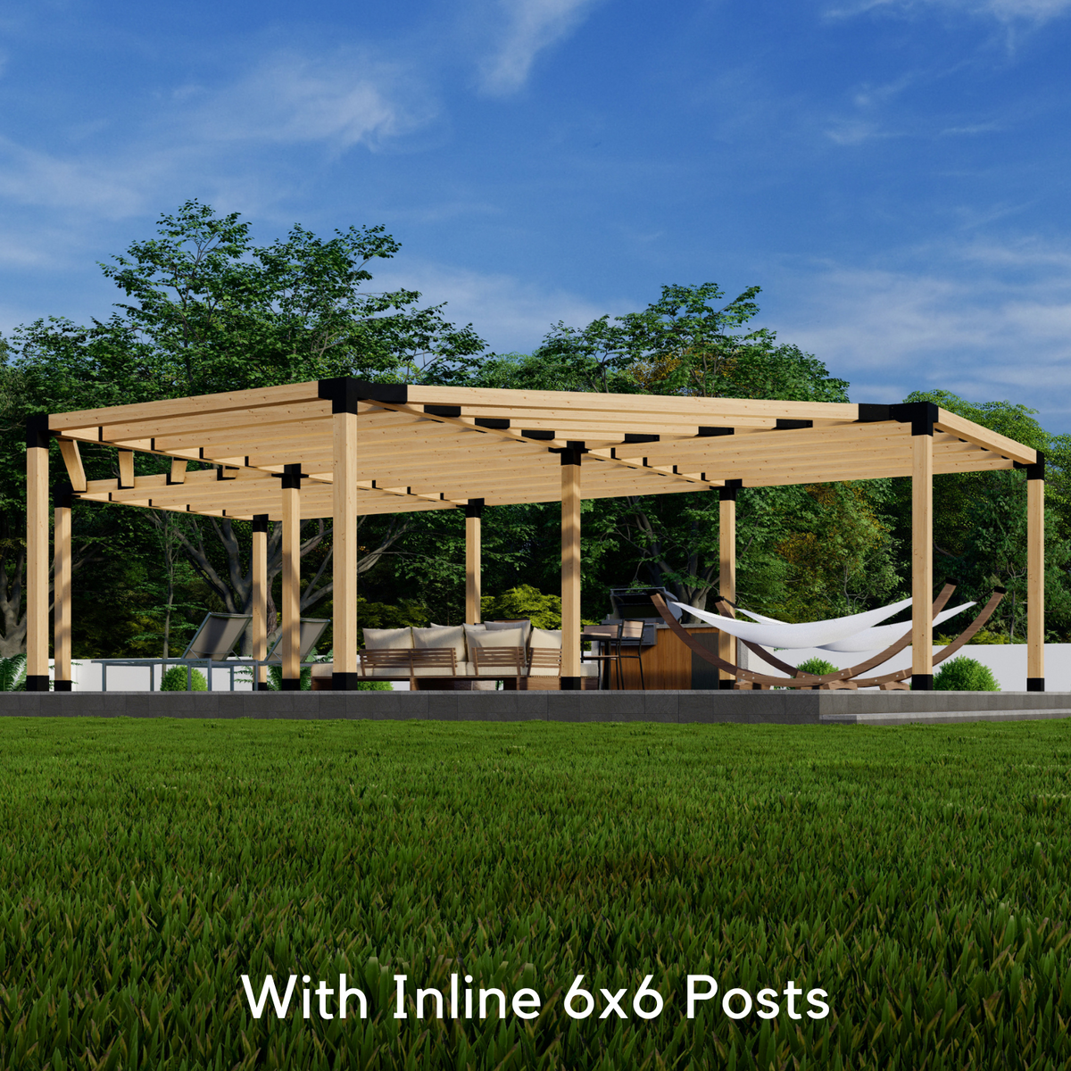 Half-Octagon Pergola Kit - For a 6-Block Pergola Any Size Up to 36' x 24'