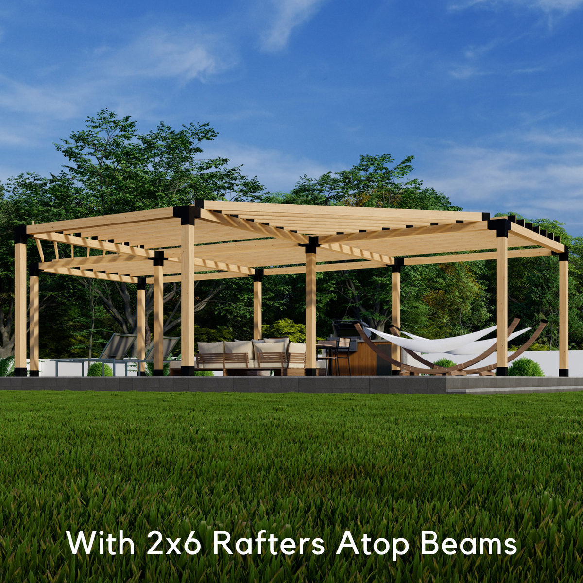 Half-Octagon Pergola Kit - For a 6-Block Pergola Any Size Up to 36' x 24'