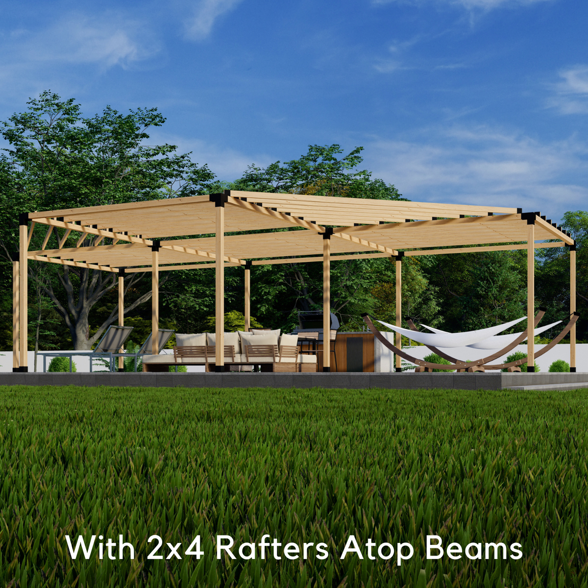Kit for a Half-Circle Pergola With Roof - Any Size Up to 36' x 24'