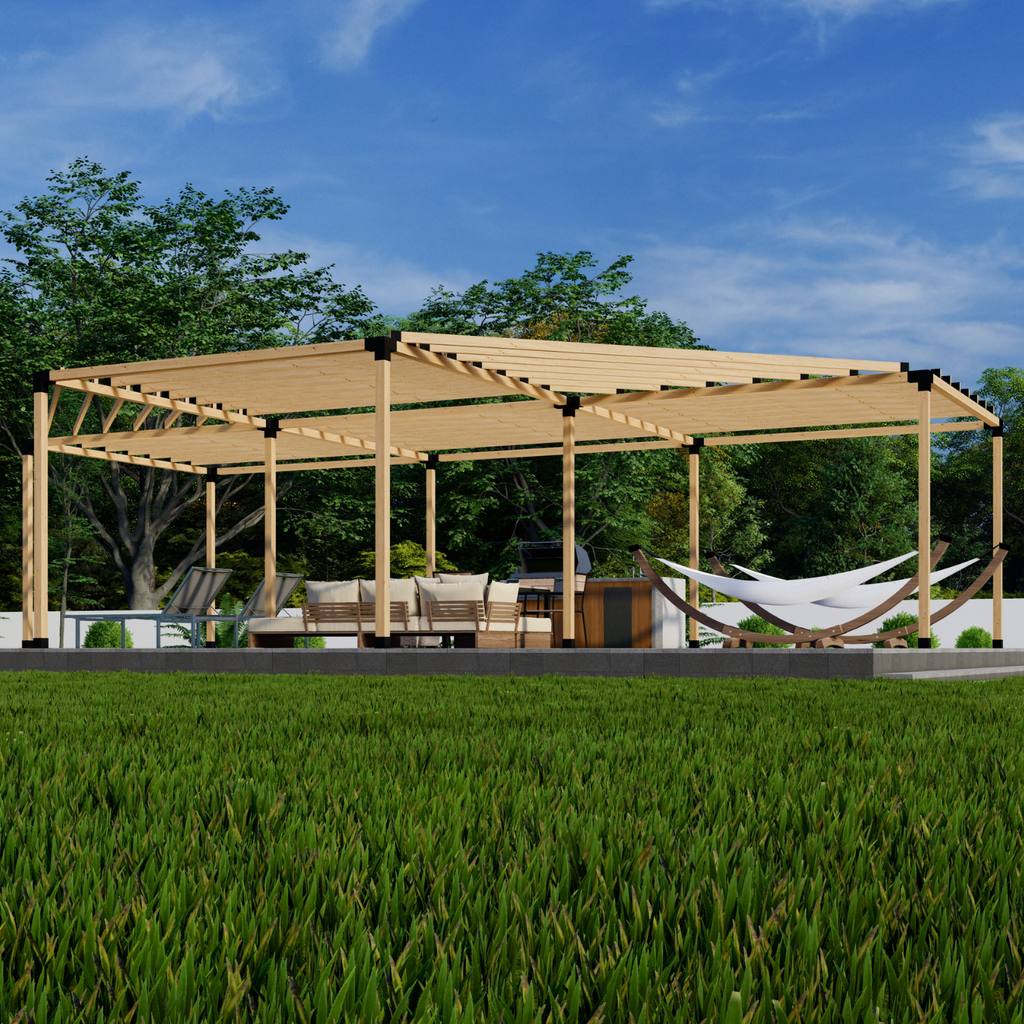 Kit for a Half-Circle Pergola With Roof - Any Size Up to 36' x 24'