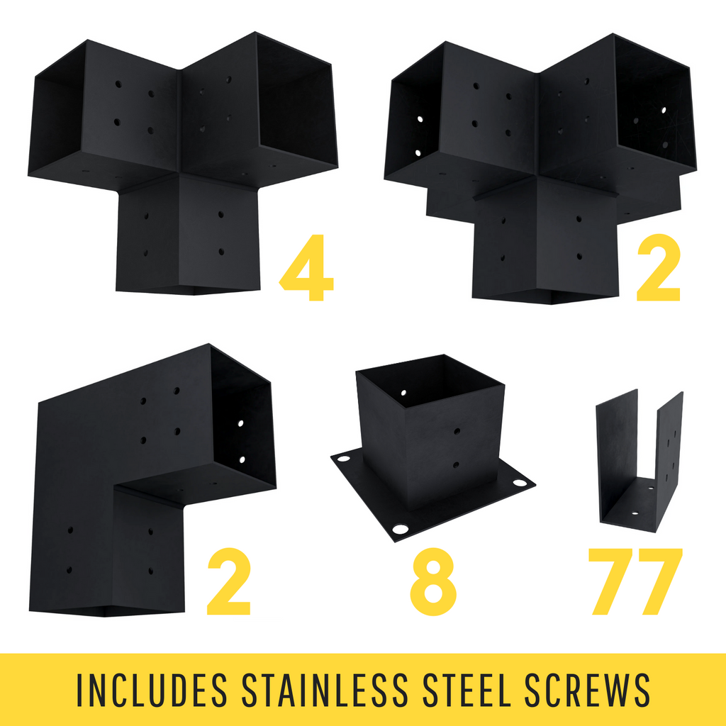 6-Sided Pergola Kit - For a Free-Standing Pergola Up to 36' x 24'