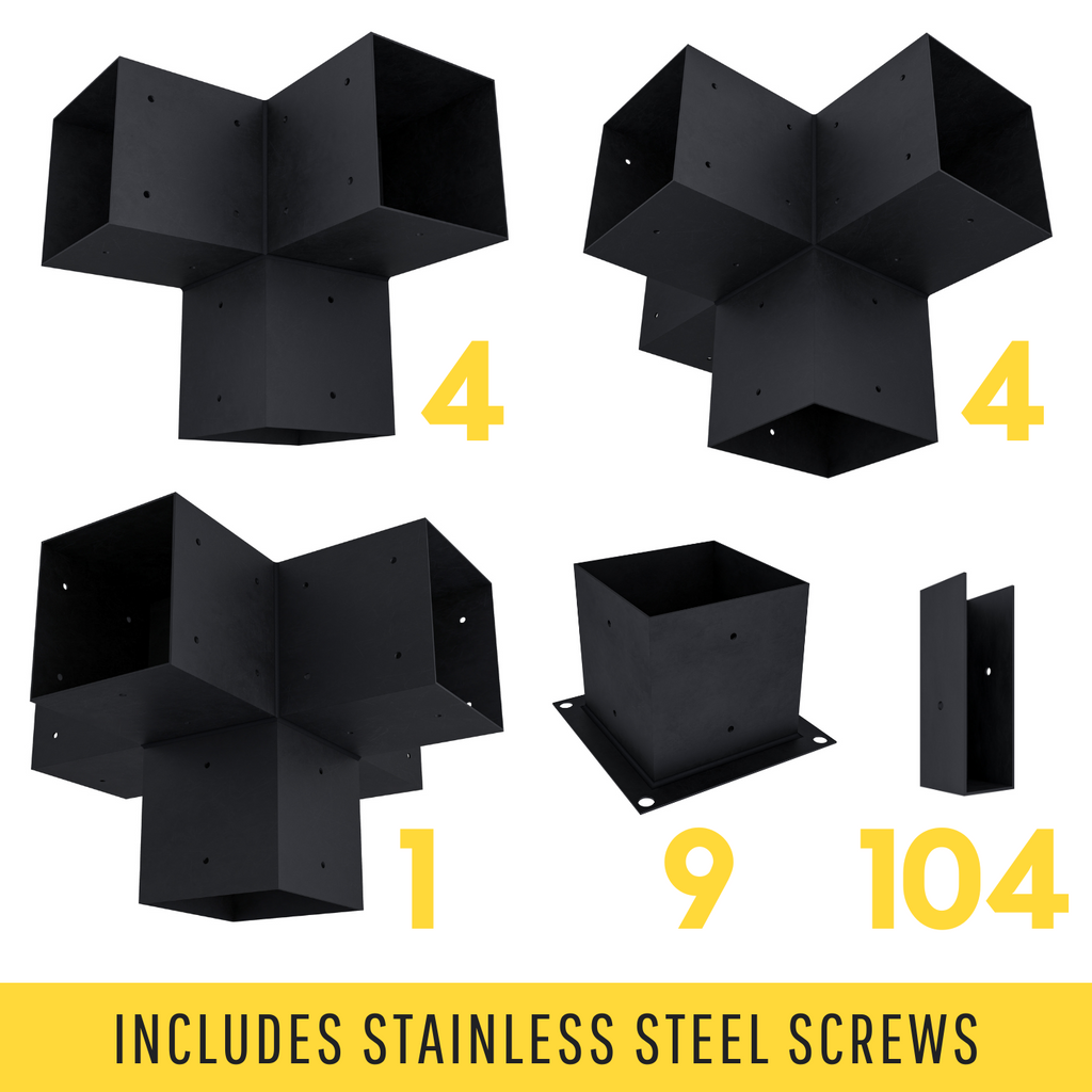 Bracket Kit for Building a Wooden Pergola on Patio
