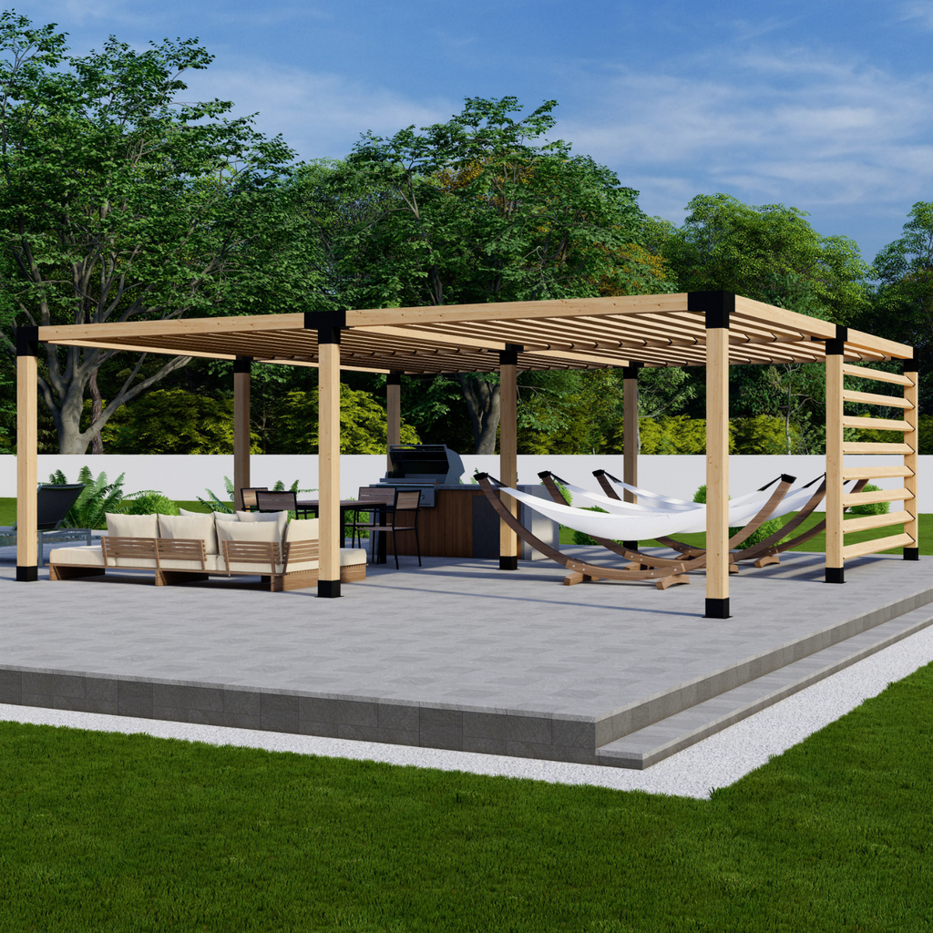 Bracket Kit for Building a Wooden Pergola on Patio