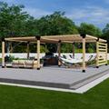 Bracket Kit for Building a Wooden Pergola on Patio