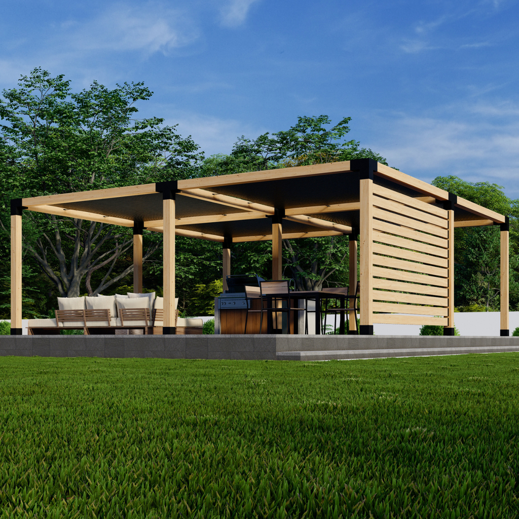 Kit for a Modern Pergola With Canopies