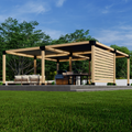 Kit for a Modern Pergola With Canopies