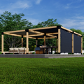 Kit for a Screened Pergola With Shade Canopies