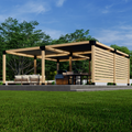 Large Covered Pergola Kit With Shade Canopies