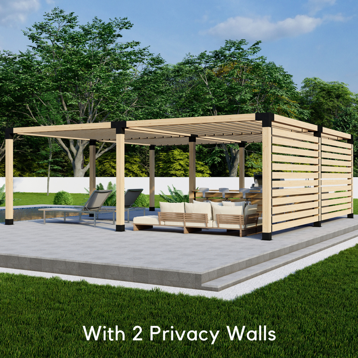 Kit for Building a 2x2 Pergola With Roof