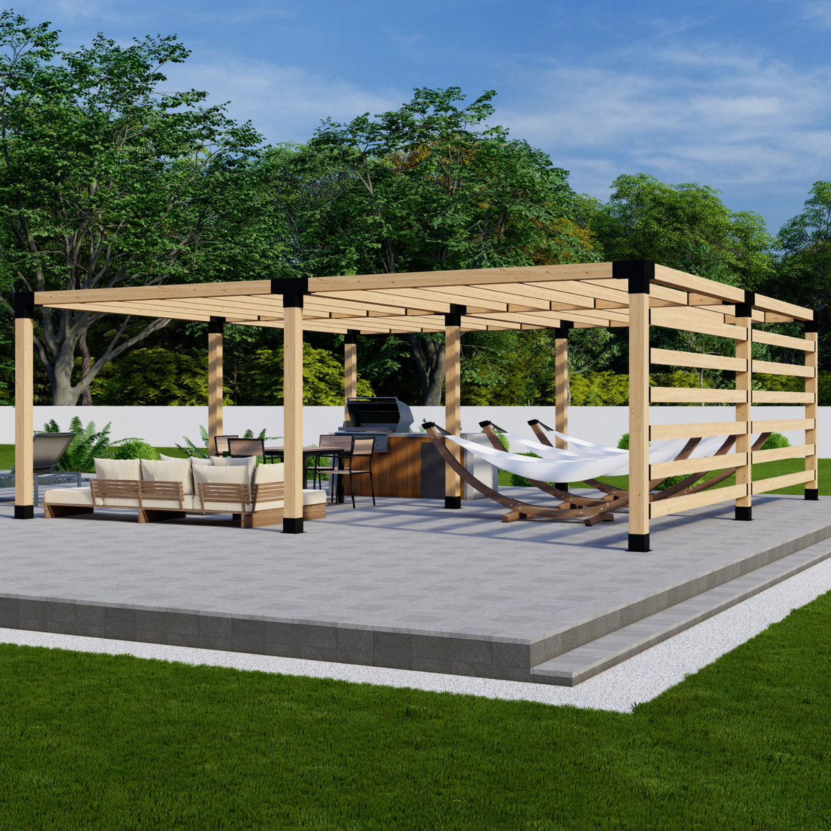 DIY Kit for a Modern Pergola With Roof