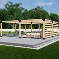 6x6 Bracket Kit for a Garden Wooden Pergola With Roof