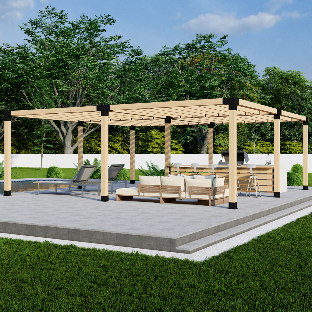 Pergola autoportante 20' x 15' avec toit