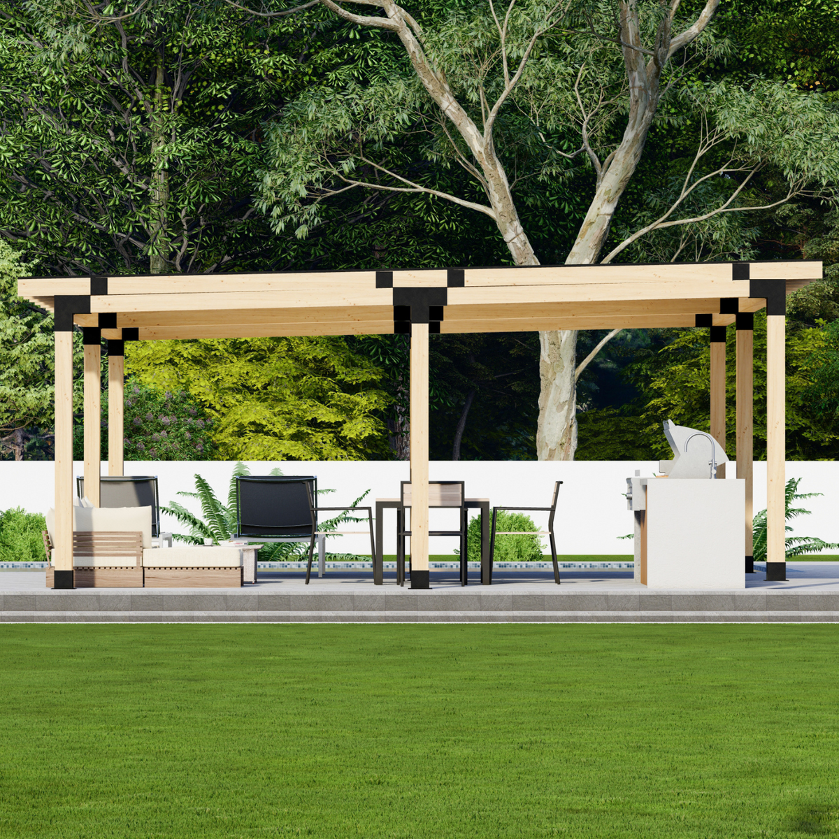 Flat-Roof Patio Cover DIY Kit (Any Size Up to 24' x 24')