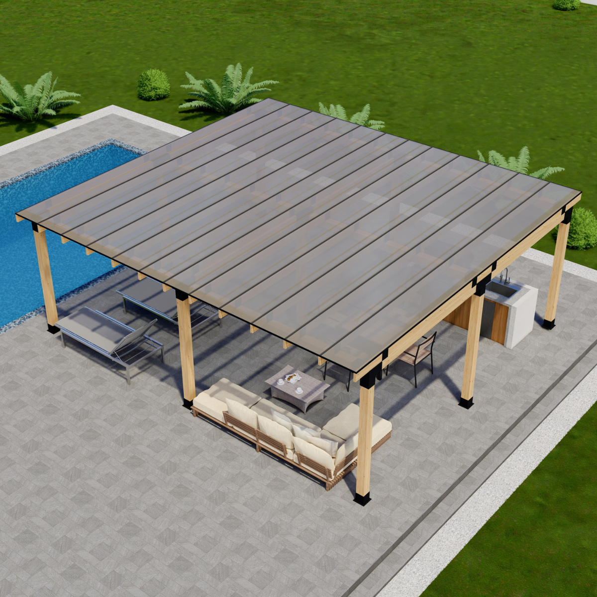 Flat-Roof Patio Cover DIY Kit (Any Size Up to 24' x 24')